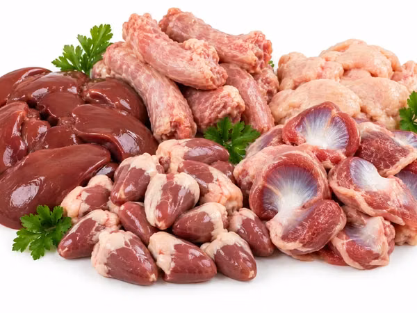 Сердце, желудок, шеи, печень куриные
