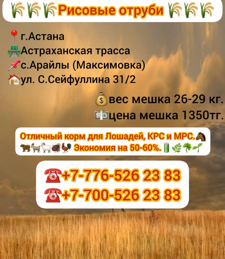 Отруби корм для КРС и МРС.