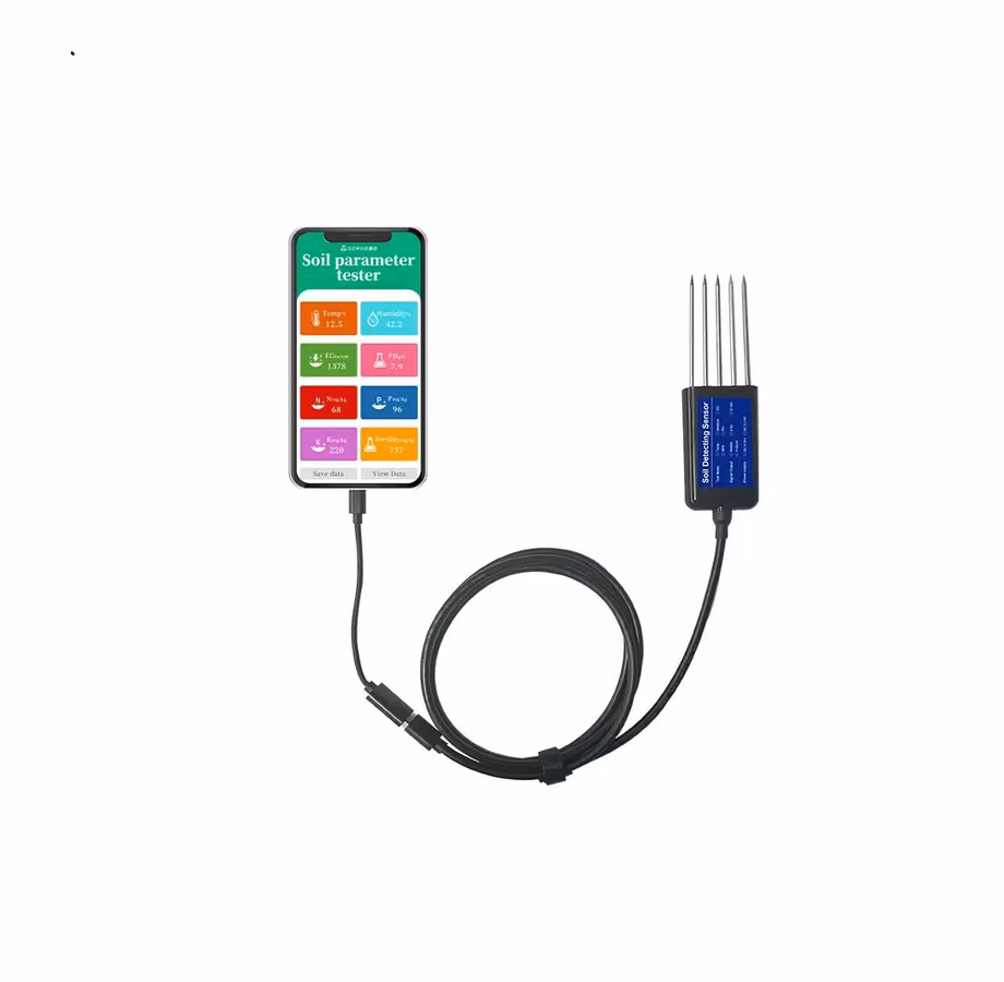 Analizator de calitate 4G pentru sol: Umiditate, Temperatura, pH, EC, NPG, Fertilitate...