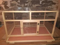 Taxta karkaslı metal torlu heyvan qəfəsi - Material: möhkəm şam ağacı — 3 зураг